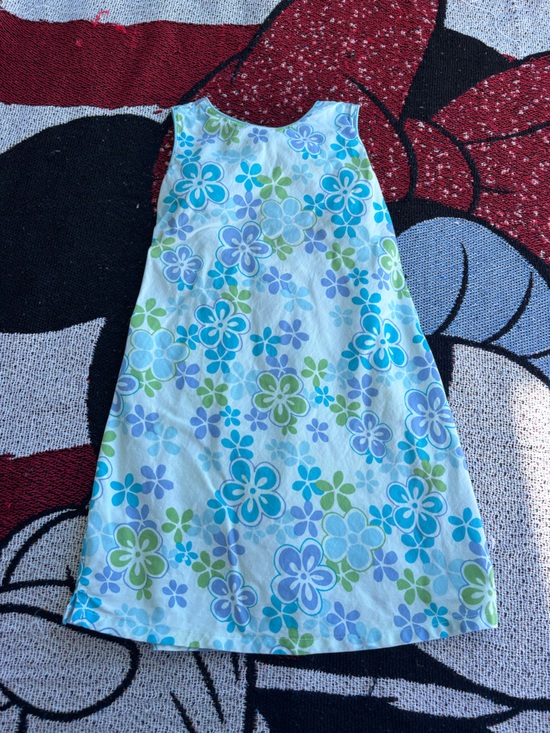Old Navy Other - VINTAGE Y2K OLD NAVY BLUE GREEN PURPLE FLORAL PRINT TIE BACK DRESS SIZE 4T